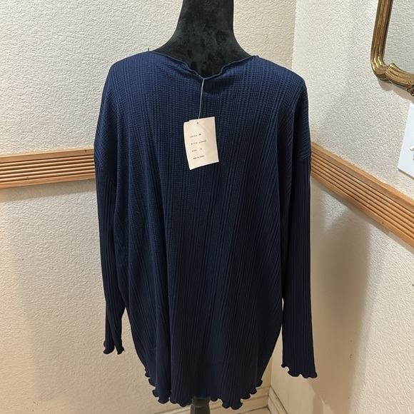 Navy Blue 2X The Complex long sleeve sweater - Picture 4 of 6
